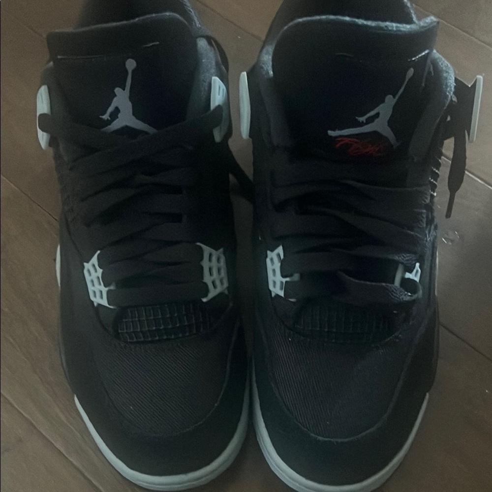 Air Jordan Black Canvas 4 Sneakers